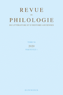 Revue de philologie, de littérature et d'histoire anciennes, v. 94-1